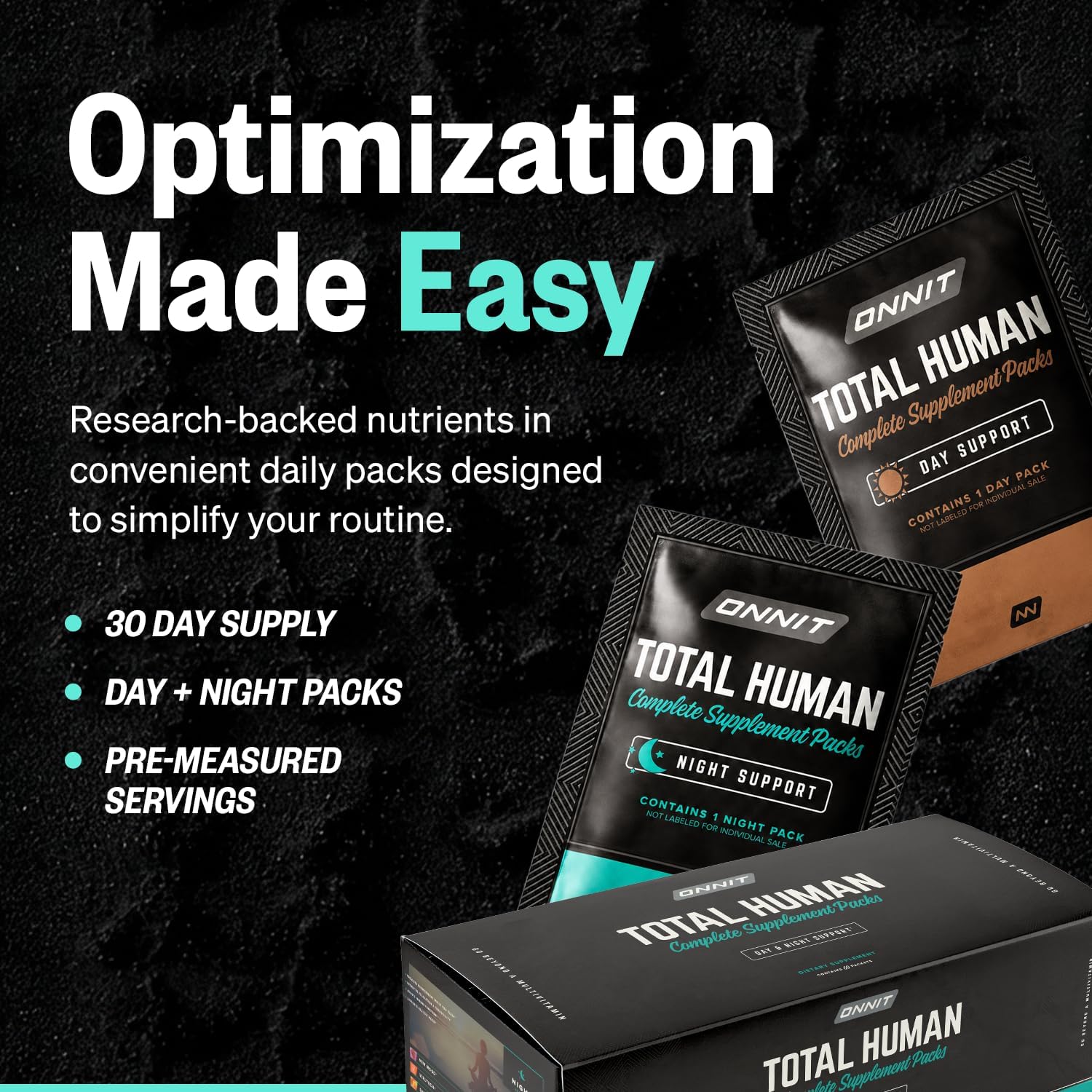 ONNIT Total Human Daily Multivitamin Packs – Day and Night Support for Men and Women, 30-Day Supply - görsel 3