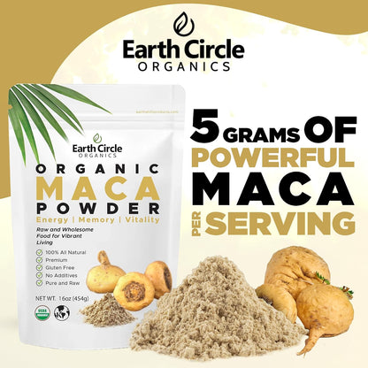 Organic Yellow Maca Root Powder - Natural Superfood, 454g