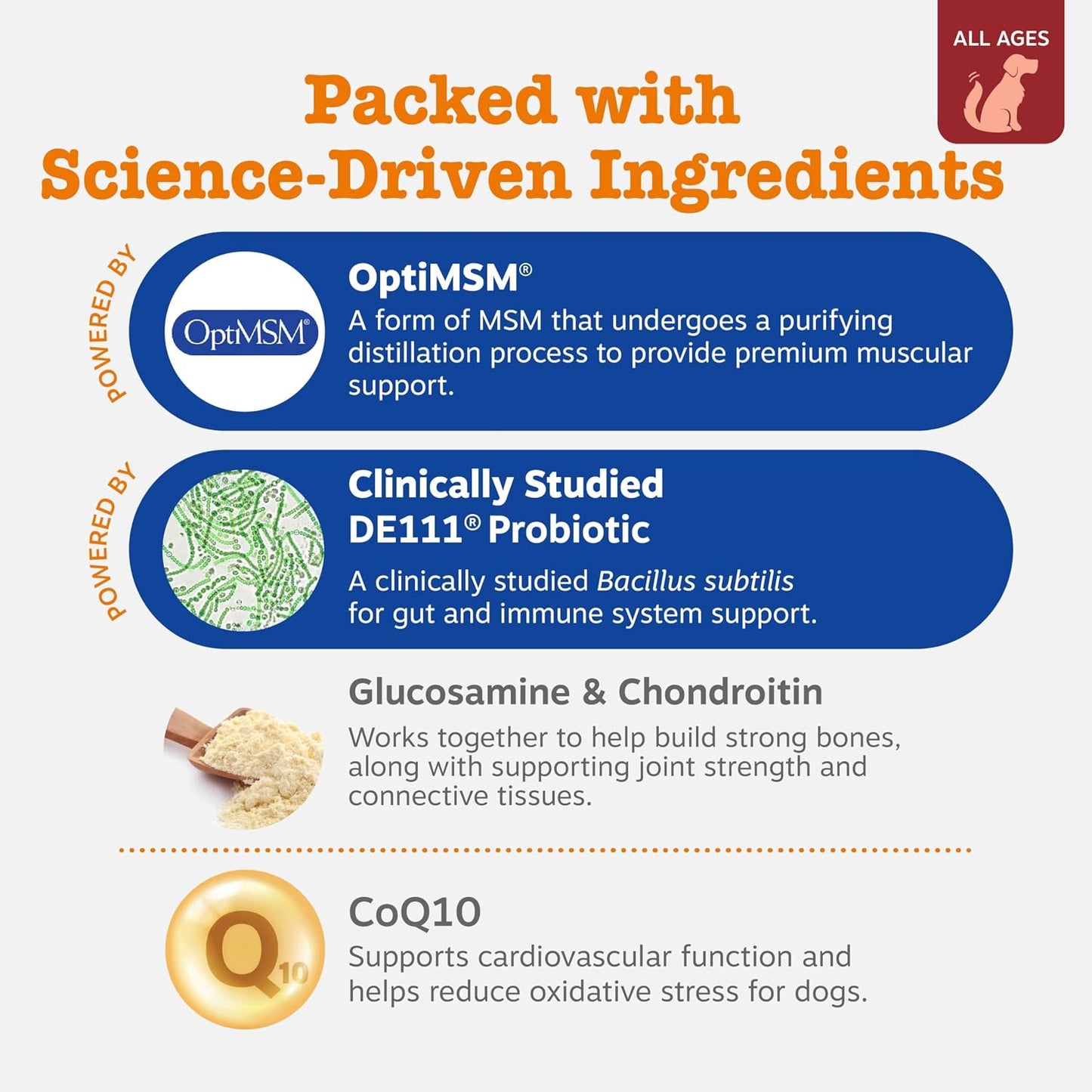 Zesty Paws Dog Multivitamin – 8-in-1 Chewable Supplement with Glucosamine, Omega-3 & Probiotics – Bison – 90 Count - görsel 3