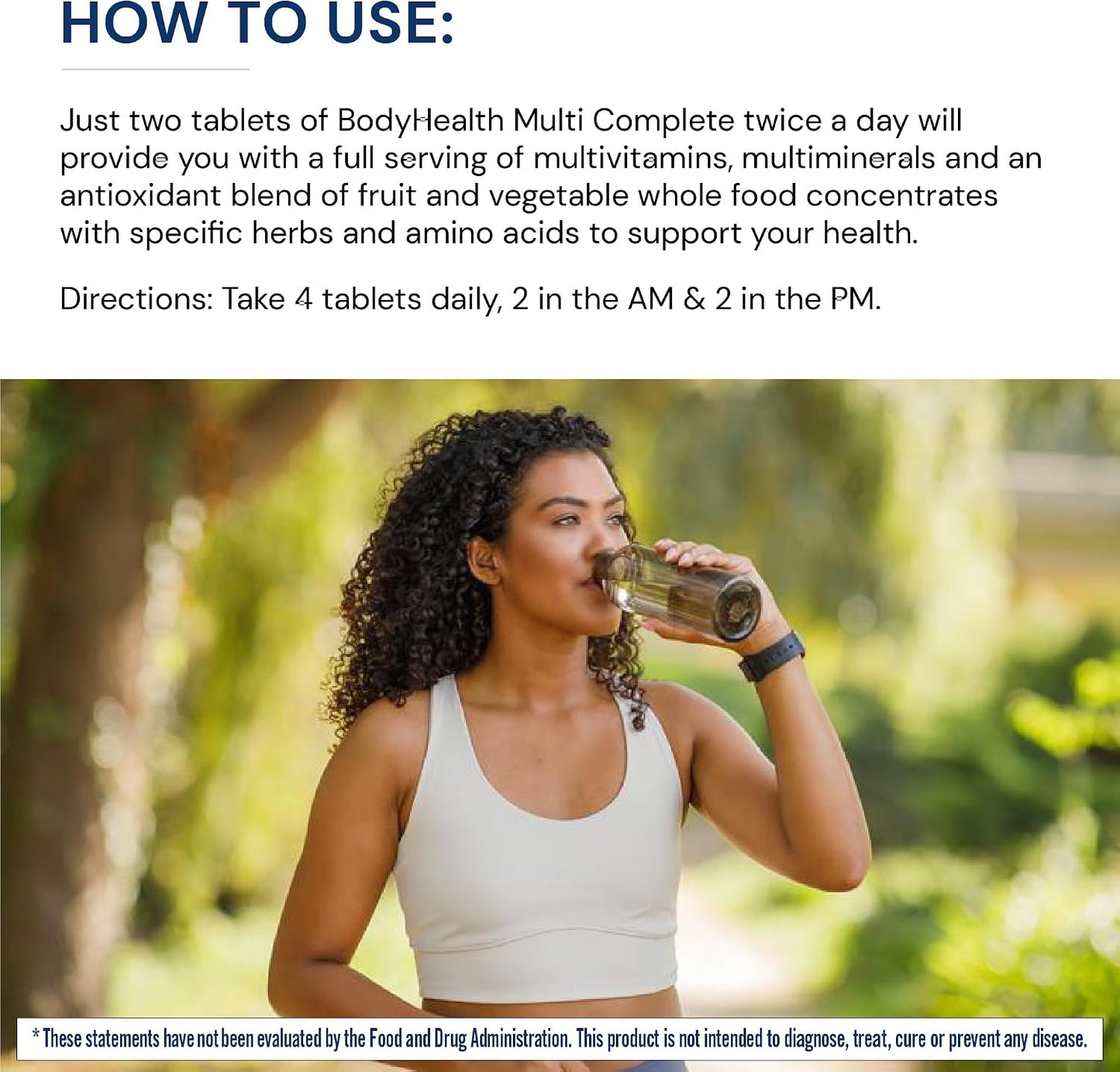 BodyHealth Multi Complete (120 Count) Daily Multivitamin for Men and Women with Whole Foods, Minerals, Antioxidants, Organic Green Food Concentrates, and Liver Detox Extracts, Non-GMO - görsel 6