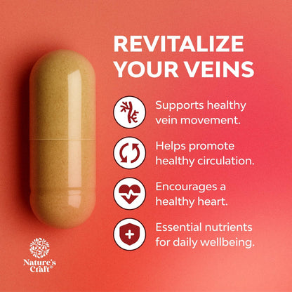 Natures Craft Vein Support Supplement – Vegan, Non-GM, 120 Capsules