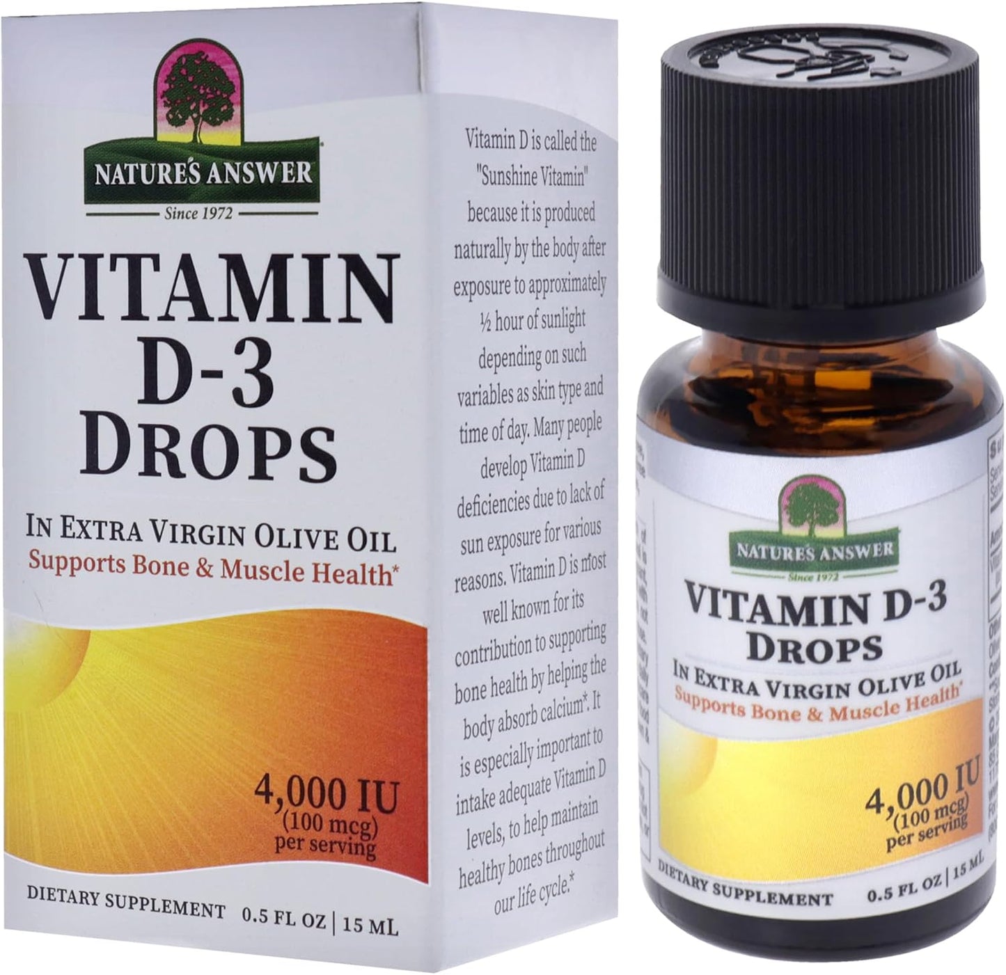 Nature's Answer Platinum Vitamin D3 4000 IU Liquid Drops, 15 ml - görsel 4
