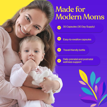 Mama's Select Methylfolate + B12 for Pregnancy & Breastfeeding – 5-MTHF Folate + Methylcobalamin – Supports Baby's Normal Growth – MTHFR Friendly – Vegan – 30 Capsules