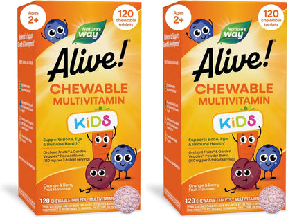 Nature's Way Alive! Children's Chewable Multivitamin, Orange and Berry Flavour, 120 Tablets