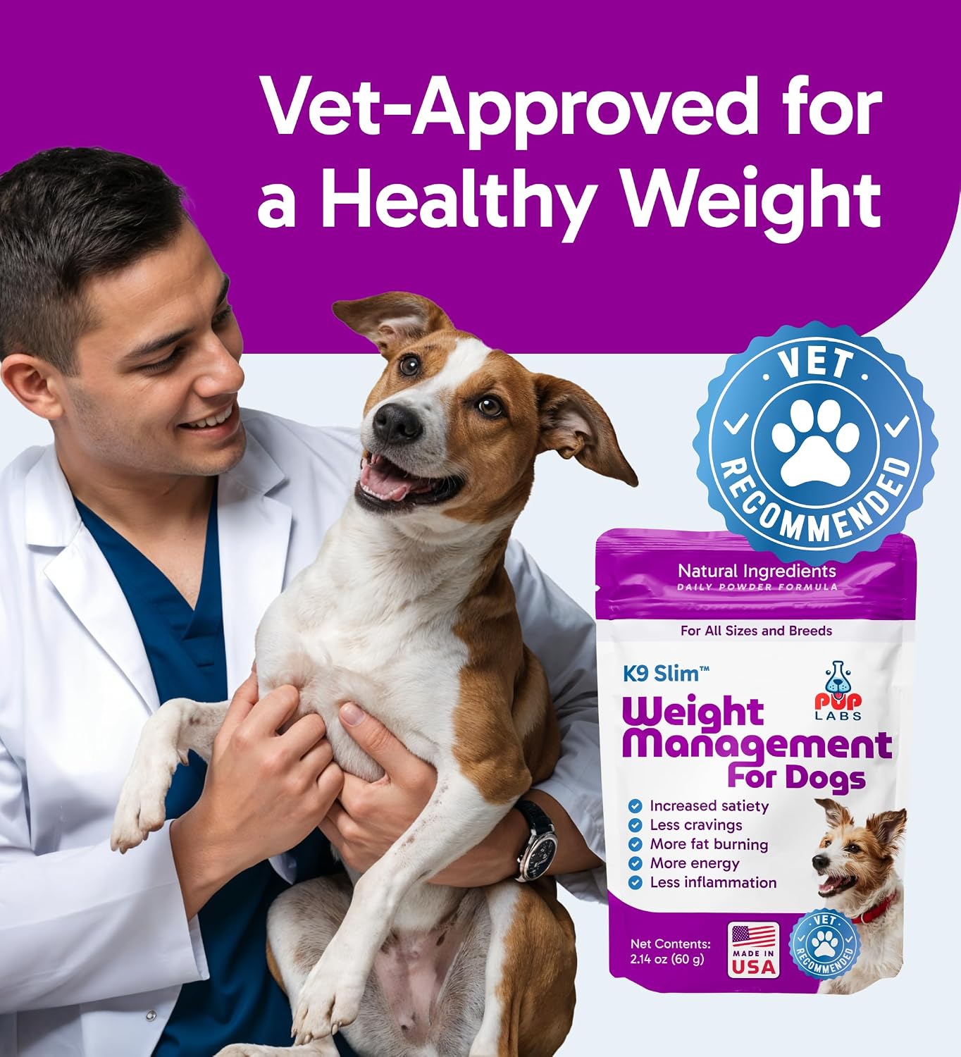 Pup Labs K9 Slim Dog Weight Loss Supplement - Natural Weight Management Dog Food Topper, 60 g - görsel 6
