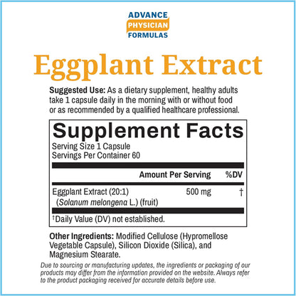Aubergine Extract 500 mg, 60 Vegetable Capsules