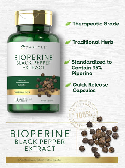 Carlyle Bioperine 10mg | 120 Capsules | Non-GMO & Gluten-free