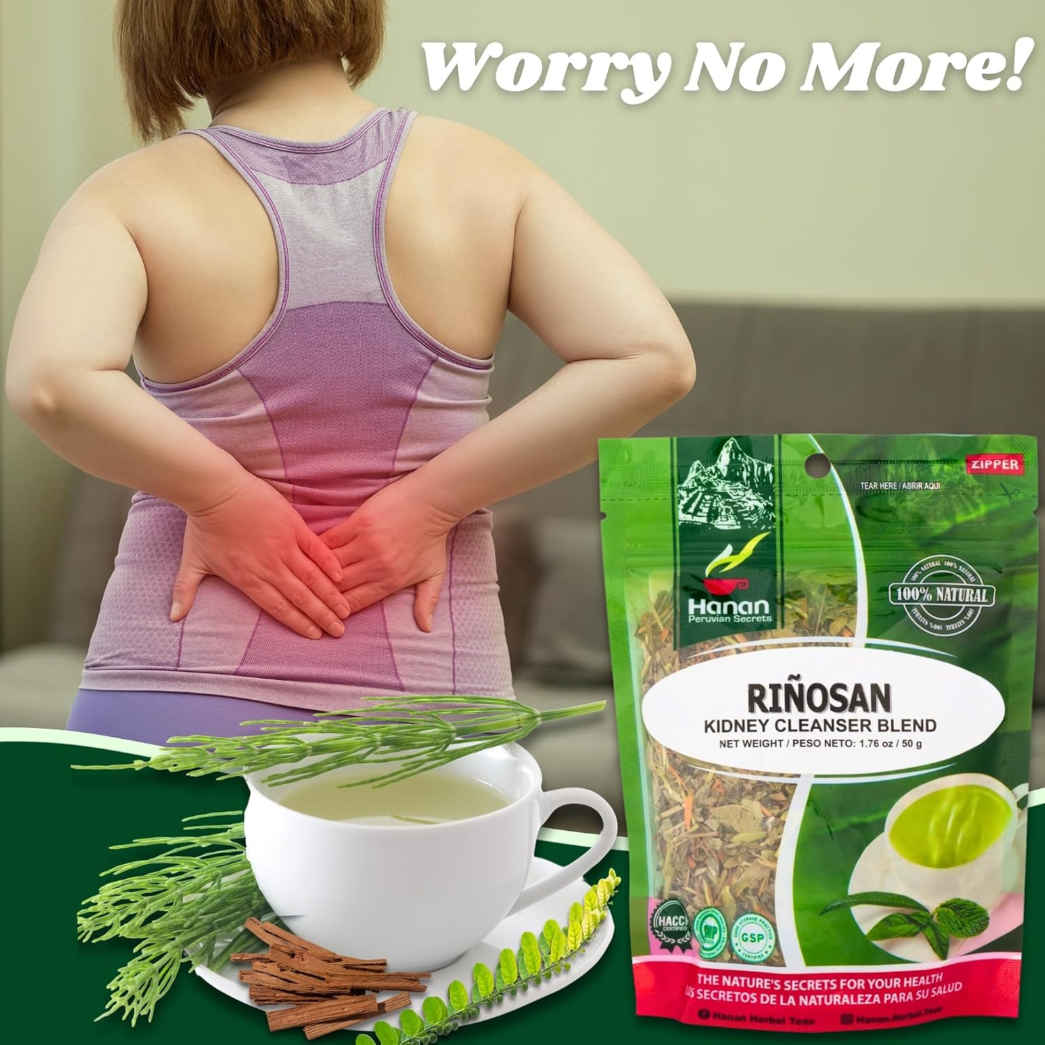 Hanan Riñosan Herbal Blend – Loose Leaf Herbal Infusion for Kidney and Urinary Health (50 g) - görsel 4