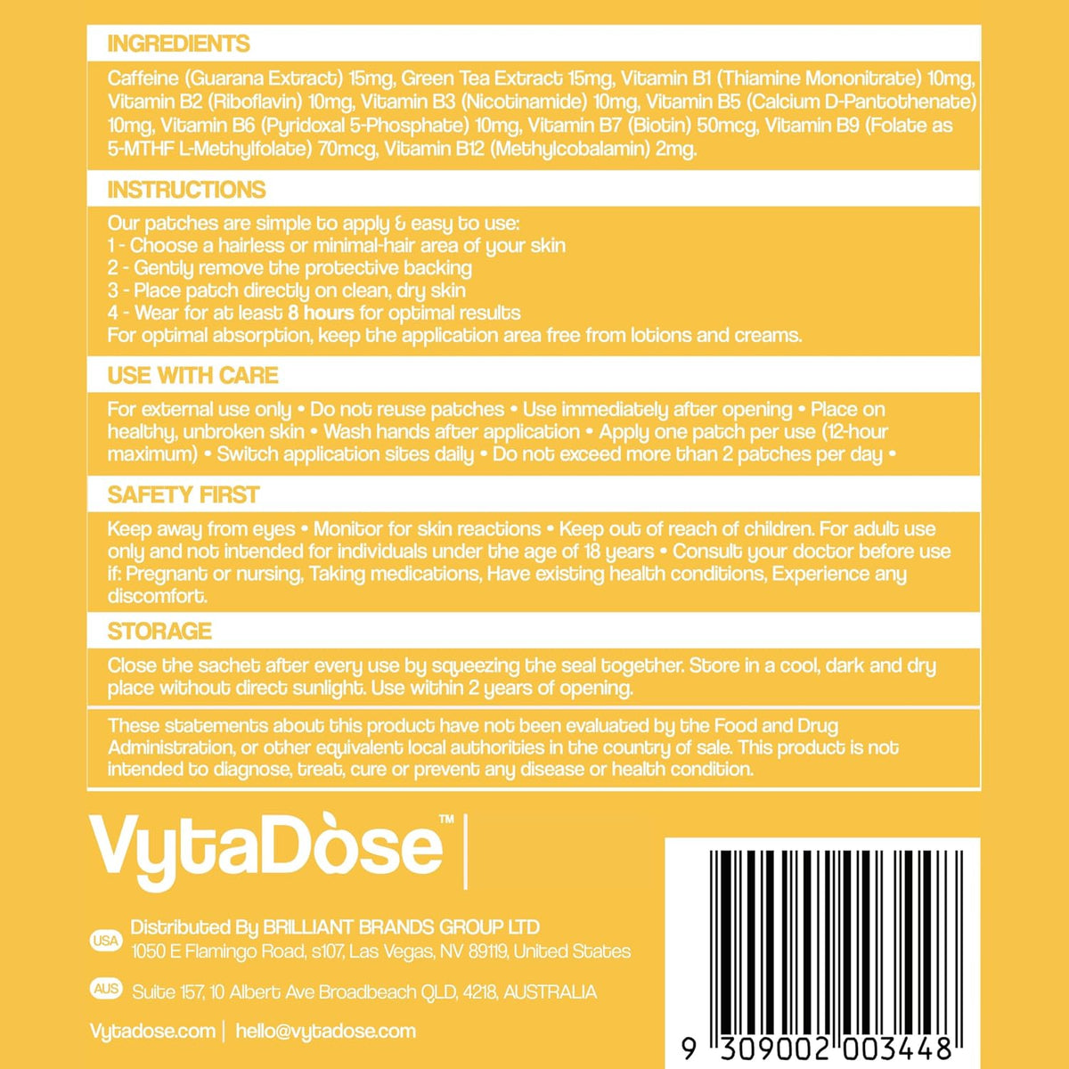 Vytadose Topical B12 Energy Patches for Mood, Energy and Cognition | 30 Patches - görsel 5