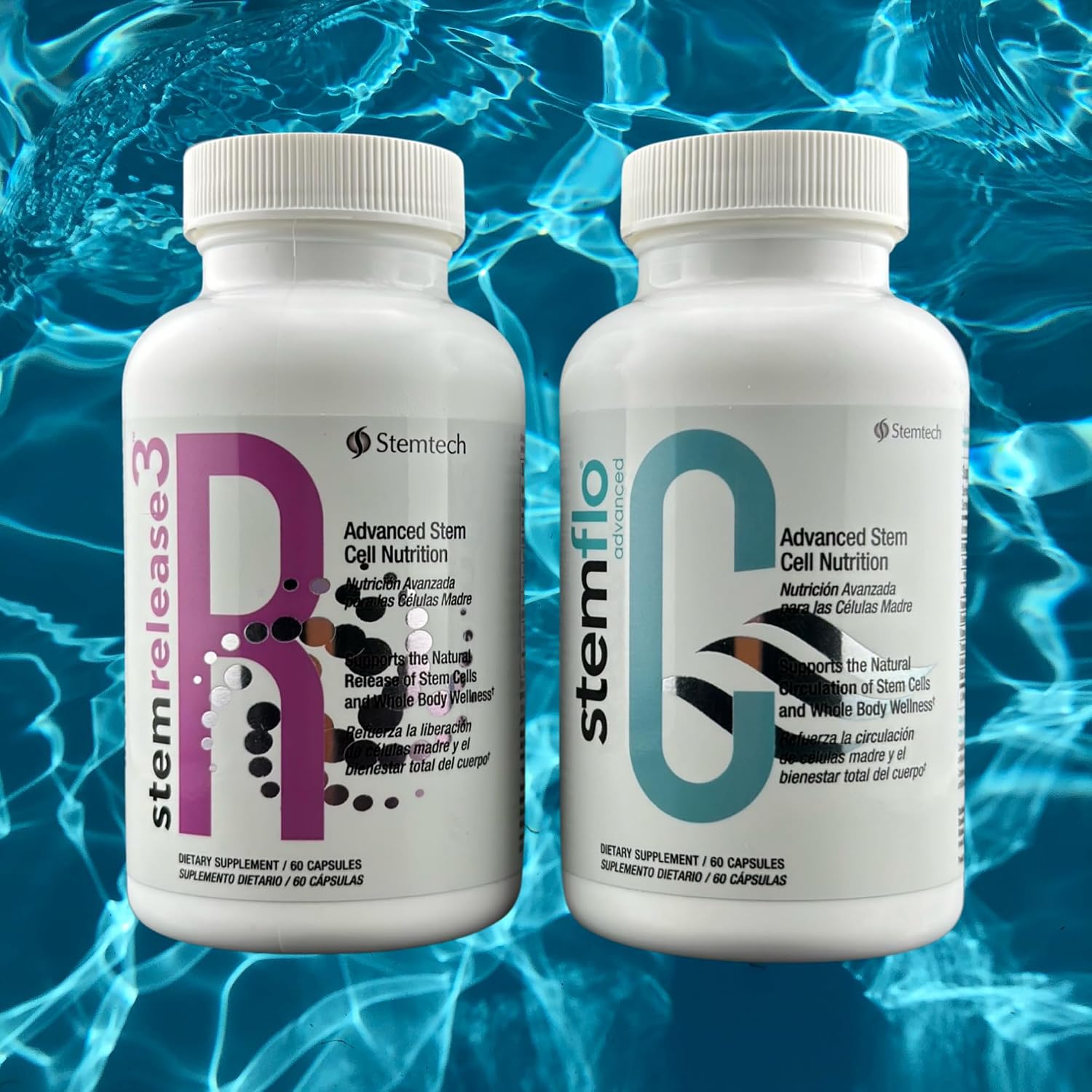 StemTech StemRelease3 & StemFlo Combo Pack – Supports Stem Cell Renewal and Cardiovascular Health with SE3, Fucoidan, Curcumin, AFA Extract & Enzymes, 30 Servings - görsel 4