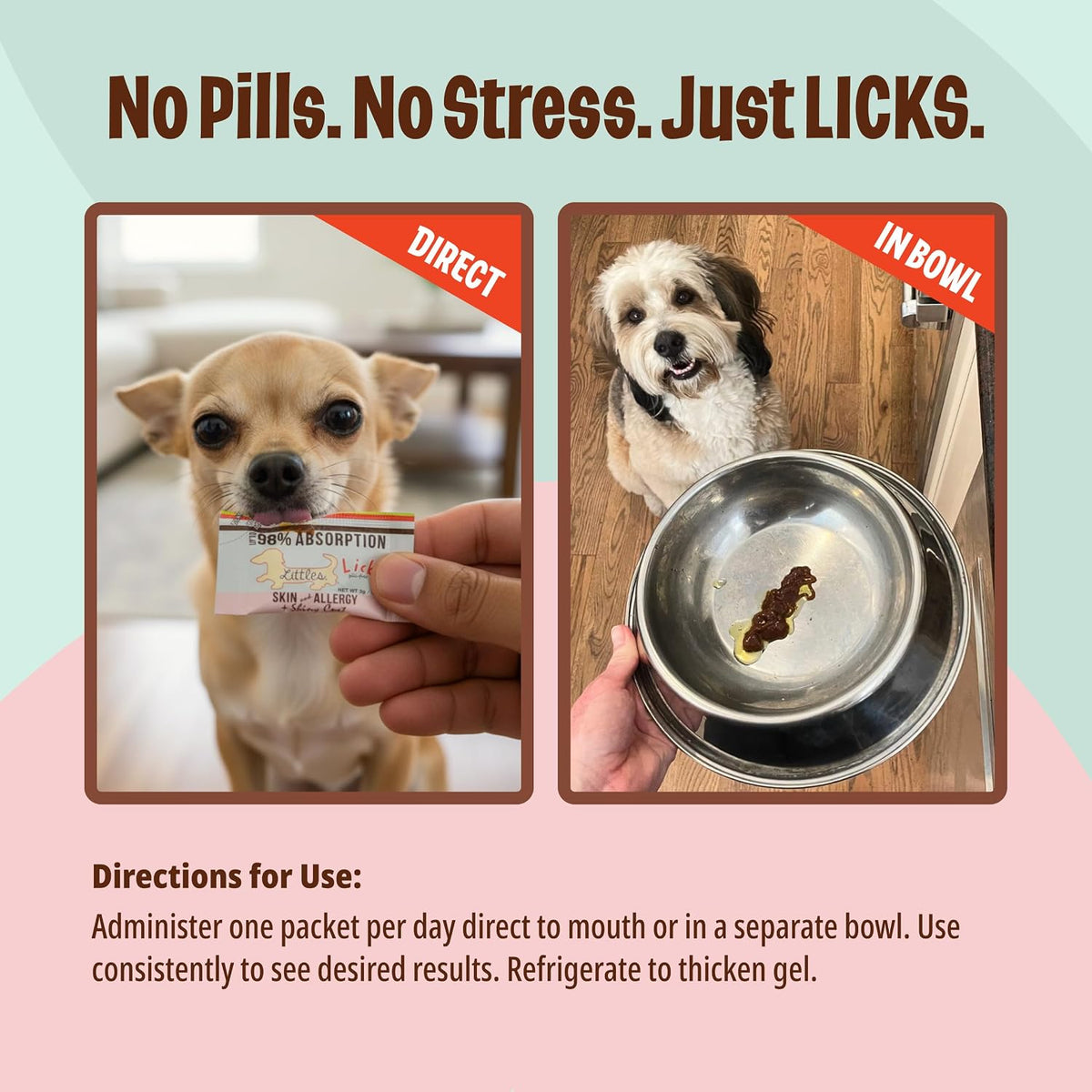 Licks Littles Skin and Allergy Supplement for Dogs – Omega-3, Turmeric, Inositol & Vitamin C – Pill-Free Gel Packets – Fish Flavour – 30 Packets - görsel 6