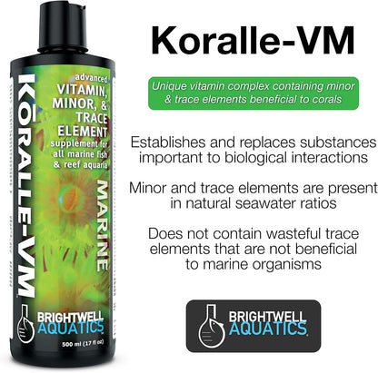 Brightwell Aquatics Koralle-VM Vitamin and Mineral Supplement for Corals and Clams, 250 ml