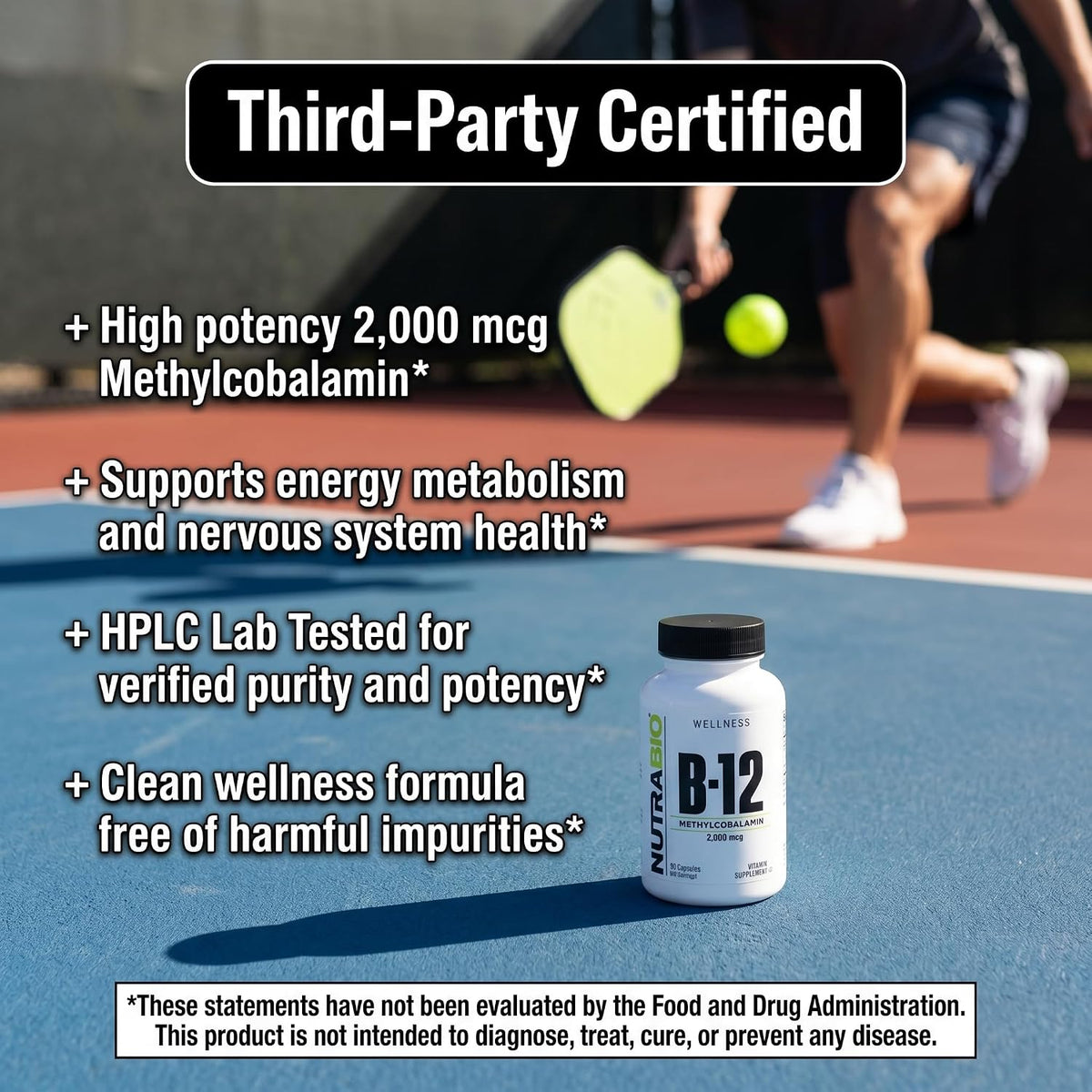 NutraBio Methyl B-12 2000mcg – Contributes to Normal Energy and Nervous System Function, 90 Vegetable Capsules - görsel 4