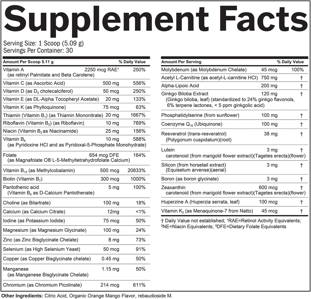 BRAINMD Bright Minds Memory Multi - Orange Mango Powder - Multivitamin & Memory Support - 30 Servings - görsel 5