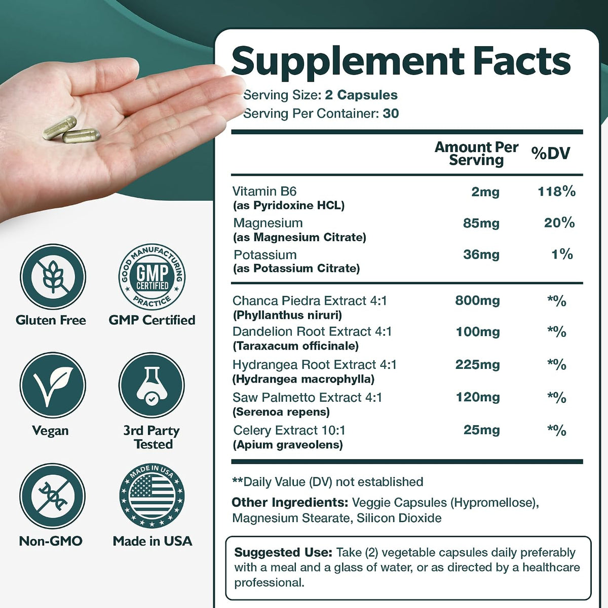 Happee Chanca Piedra Stone Breaker – Kidney & Gallbladder Support – 60 Capsules - görsel 5