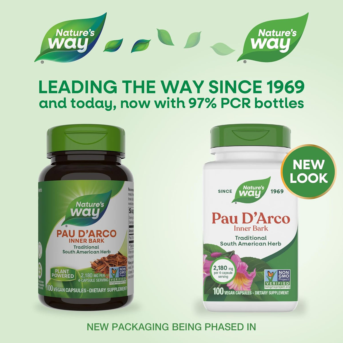 Nature's Way Pau d'Arco Inner Bark, Traditional South American Herb, 2,180 mg per 4-Capsule Serving, 100 Capsules - görsel 2