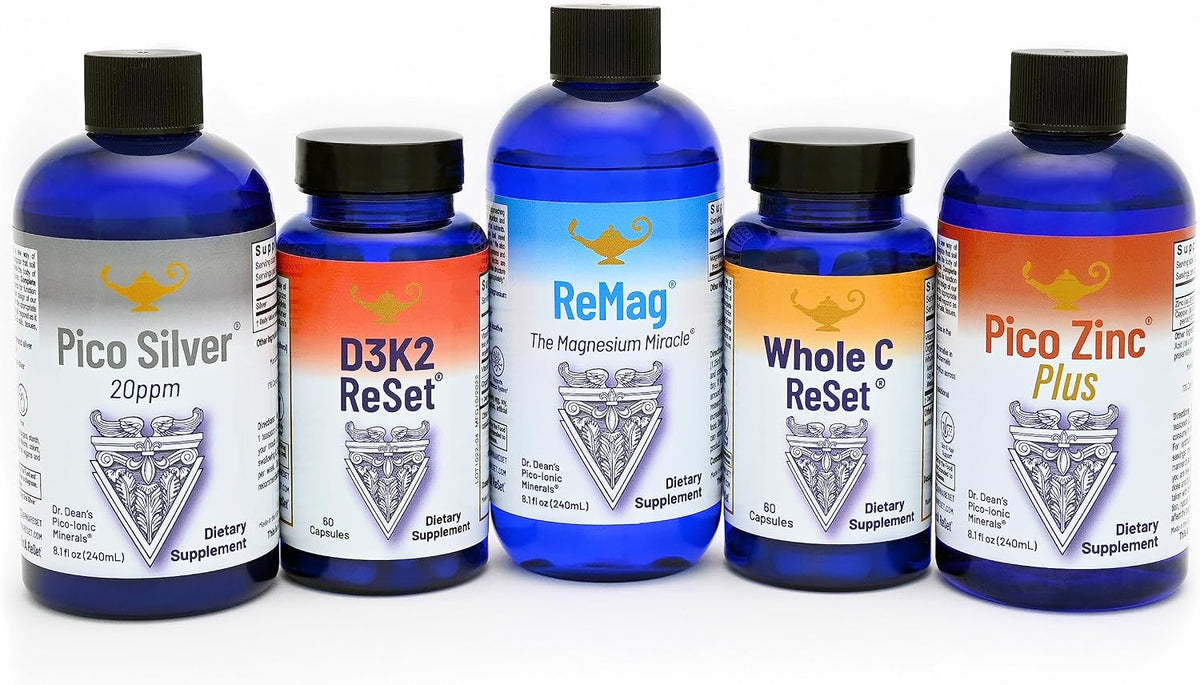 RnA ReSet Total Body Wellness Bundle – Liquid Magnesium, Zinc, Silver, Copper, D3K2 & Whole C, Daily Mineral & Immune Support (5 Formulae) - görsel 1