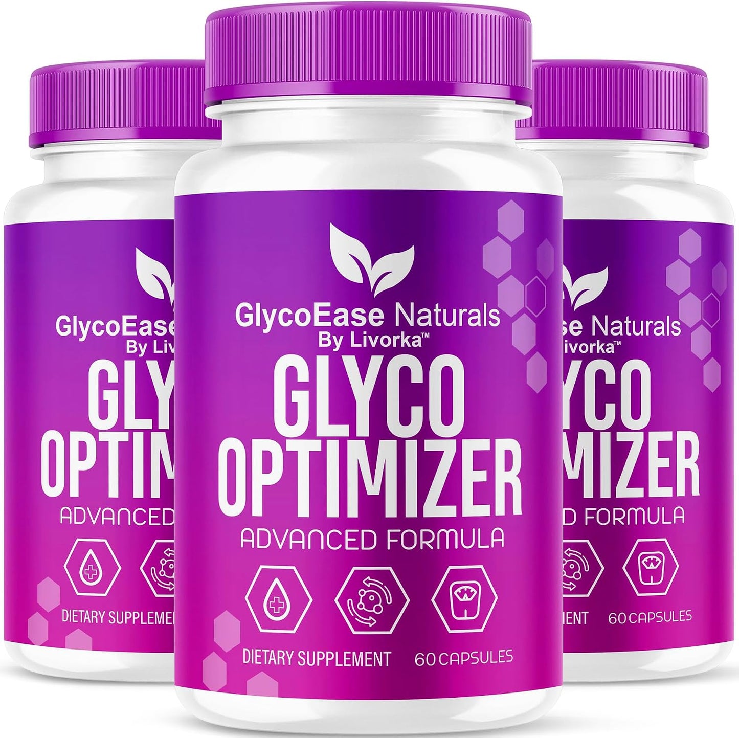 (3 Pack) GlycoEase Glyco Optimiser - Official GlycoEase Capsules Natural Supplement Support, Glycoease Premium Naturals, Glycoeas Advanced Formula Reviews, 180 Capsules for 3 Months - görsel 1
