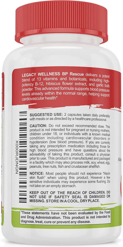 BP Rescue Blood Pressure Support Food Supplement - Natural Circulation & Blood Flow Support