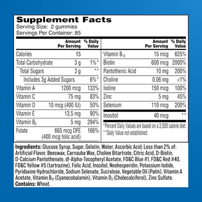 One A Day Men's Multivitamin Gummies – With Vitamin D, Zinc, Folic Acid and B Vitamins for Energy and Immune Support (80 Chewable Gummies)