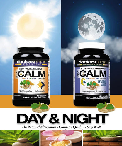 All Natural Night-Time Relief, B-Calm-PM Support with Ashwagandha, Melatonin and More – Supporting a Peaceful Night's Rest – 30 Servings