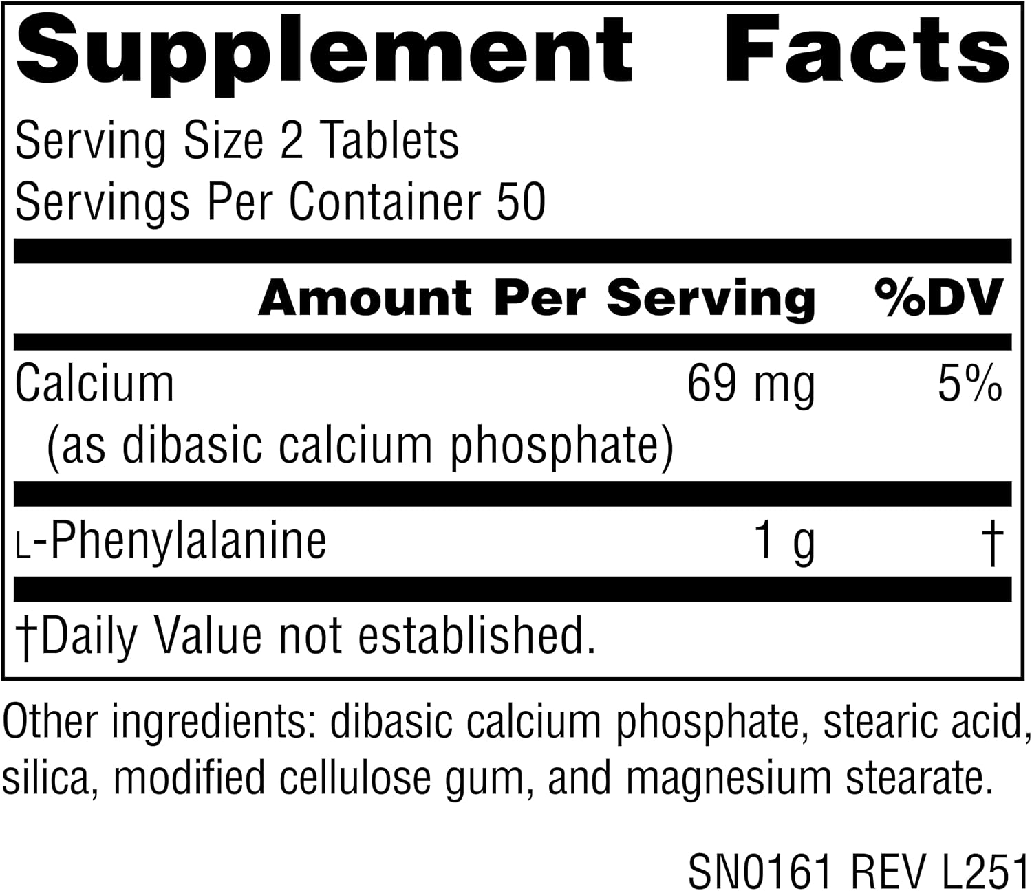 Source Naturals L-Phenylalanine, Free Form Essential Amino Acid - 500mg - 100 Vegan Tablets - görsel 2
