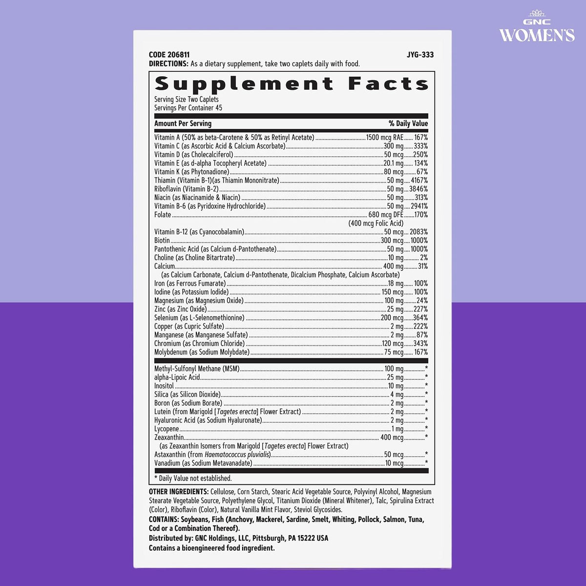 GNC Women’s Active Multivitamin Tablets - Complete Nutrition for Energy, Bone Health, and Immune Support (90 Tablets) - görsel 7
