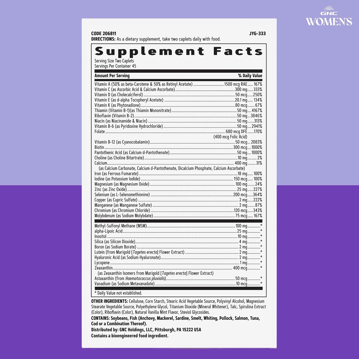 GNC Women’s Active Multivitamin Tablets - Complete Nutrition for Energy, Bone Health, and Immune Support (90 Tablets) - görsel 7
