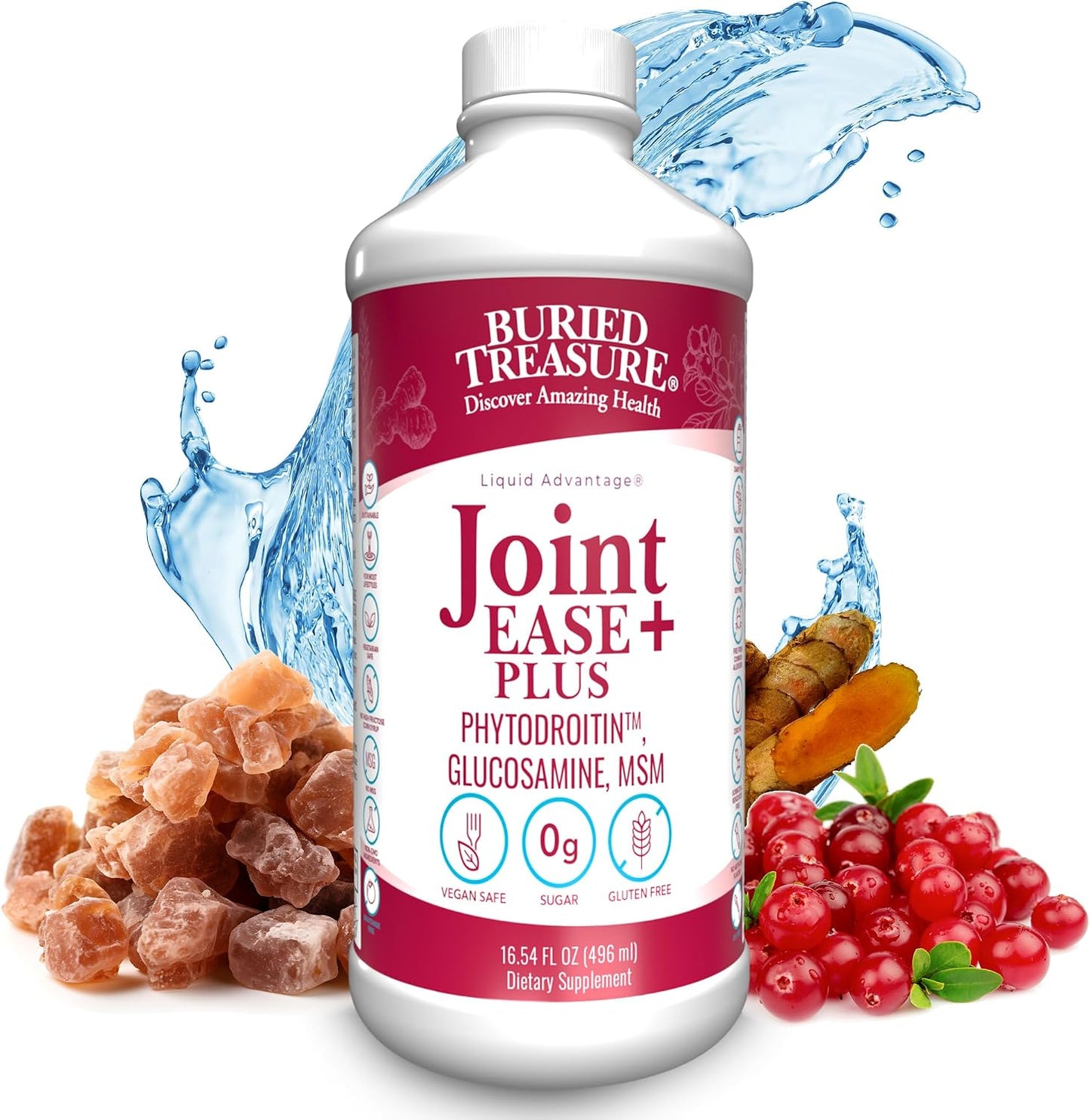 Buried Treasure Joint Ease Plus - 473 ml, Glucosamine Chondroitin with MSM and Turmeric, Joint Support Supplement - görsel 1