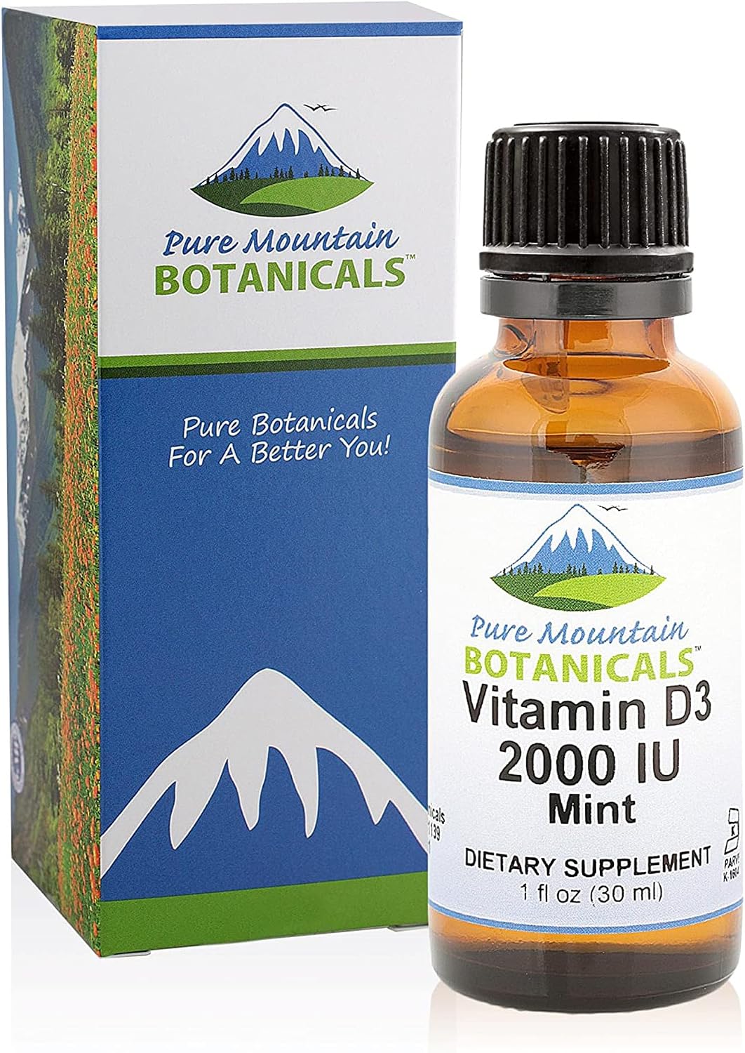 Pure Mountain Botanicals Liquid Vitamin D3 Drops - 2000 IU - Natural Mint Flavour - 30 ml - görsel 4