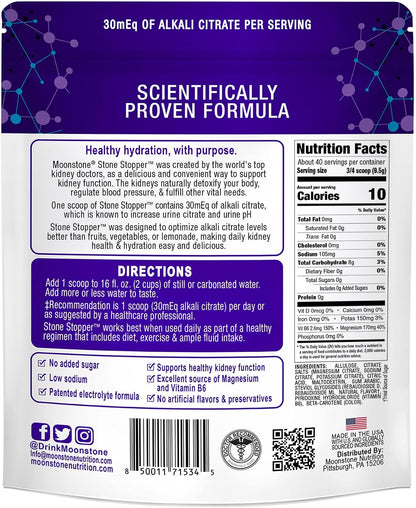 Stone Stopper Drink Mix, Lemonade - Urologist-Developed Kidney Health Food Supplement (30-Day Supply)