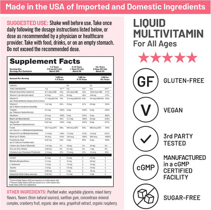 NatureWise Liquid Multivitamin, Sugar-Free & Vegan, with Methylated B12 & Folate, 887 ml