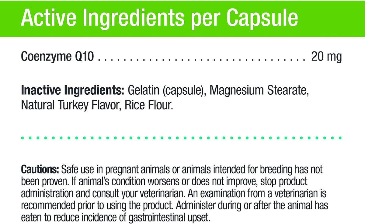 Only Natural Pet CoQ10 Capsules for Dogs & Cats – Coenzyme Q10 Ubiquinone Supplement – 90 Count - görsel 5
