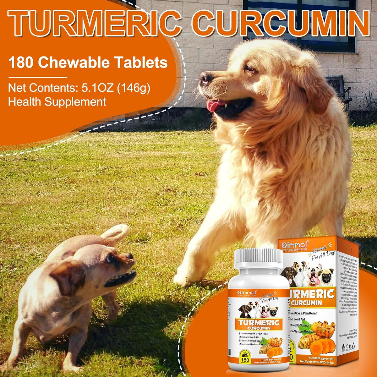 ALIVO Turmeric for Dogs - 180 Turmeric Curcumin Tablets - görsel 8