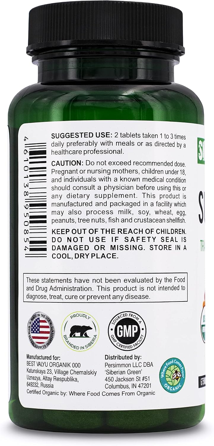 Siberian Green 28 Organic Superfoods Supplement 60 Tablets - 14 Essential Greens, 14 Nutritious Fruits & Vegetables from Traditional Formula for Energy, Wellbeing, Health - görsel 3
