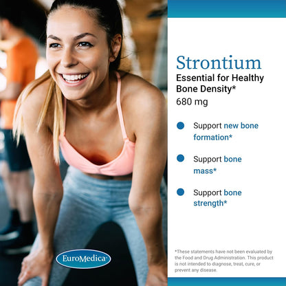 EuroMedica Strontium Citrate – Bone Health Support | 60 Vegan Capsules