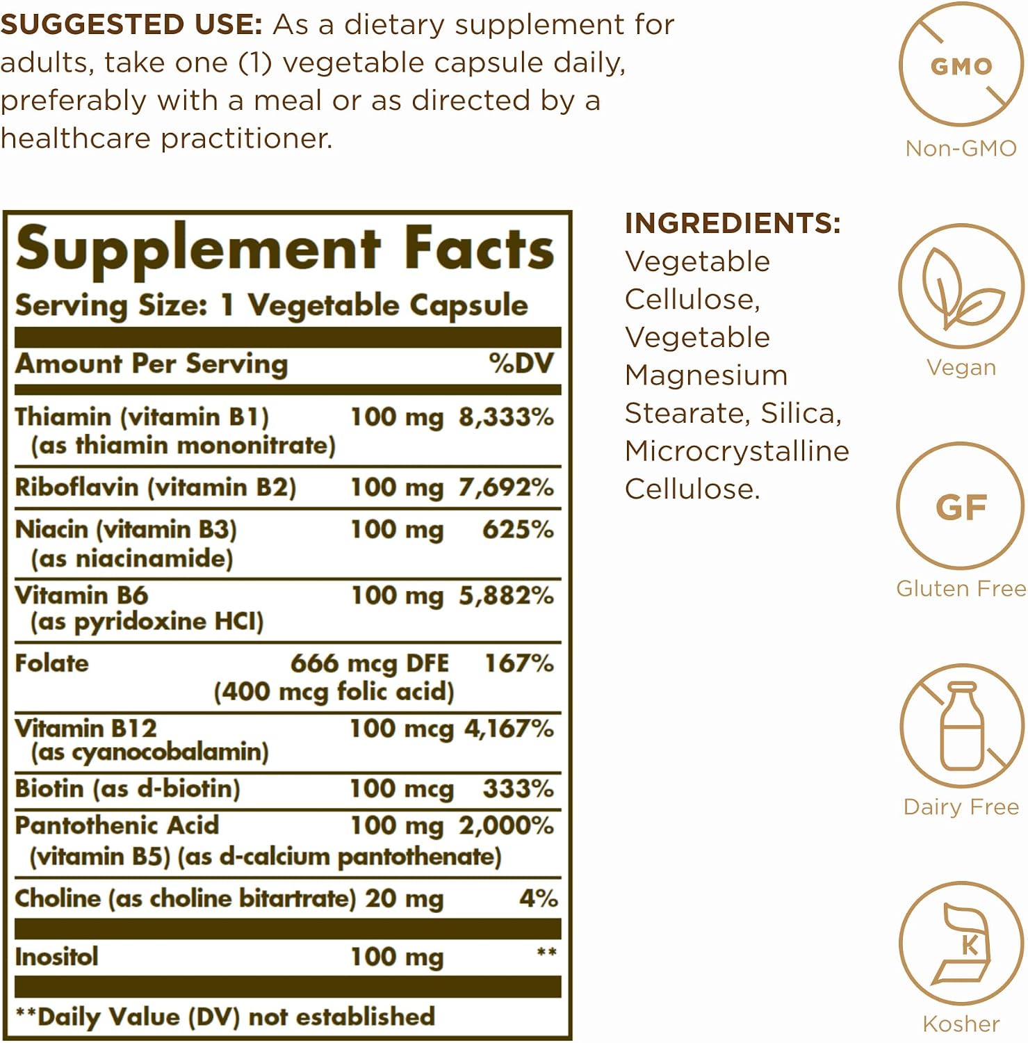 Solgar B-Complex '100', 50 Vegetable Capsules - görsel 2