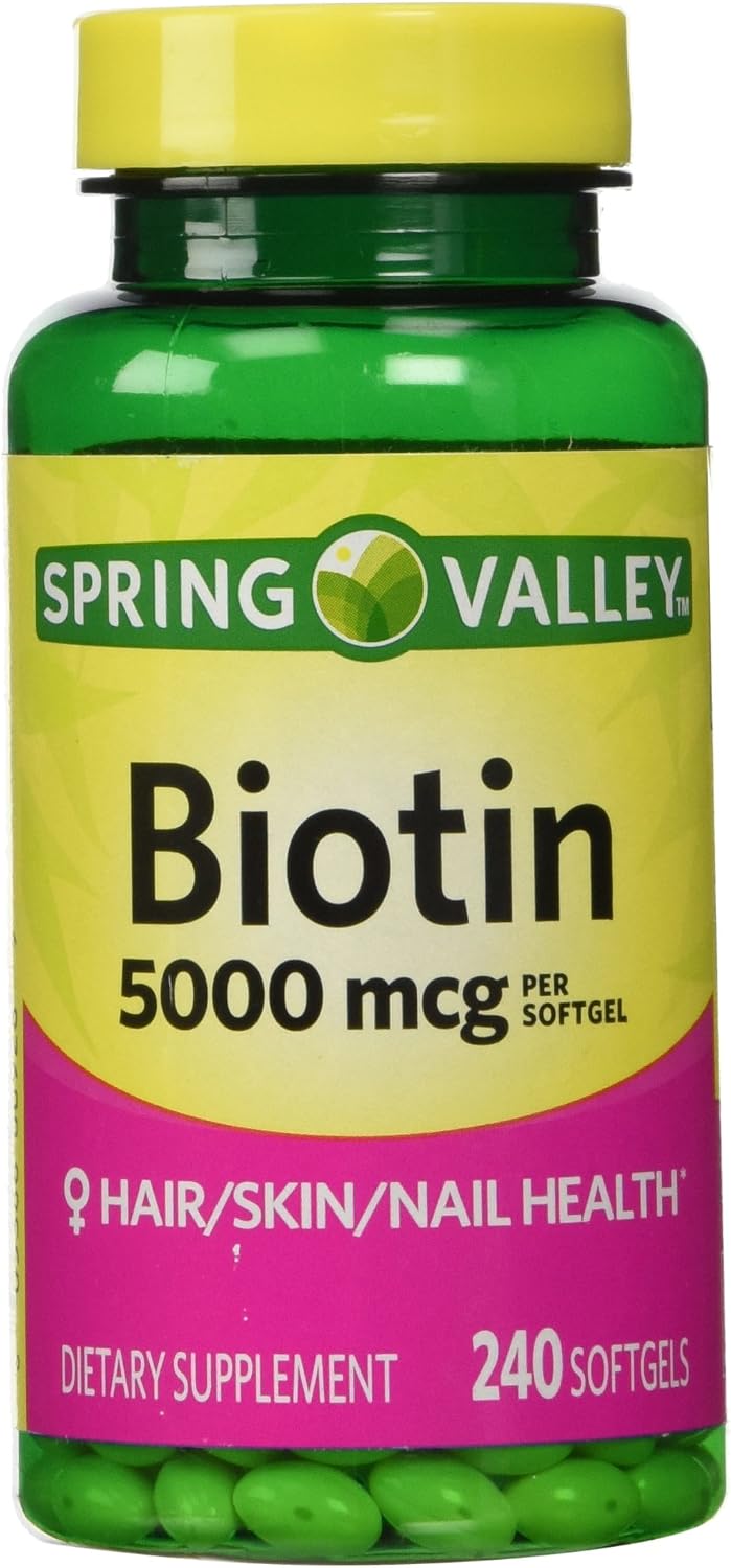 Spring Valley Biotin 5000 mcg Soft gel capsule Capsules, 240 Capsules - görsel 1