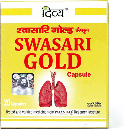 Patanjali Divya Swasari Gold Capsules - 20 Tablets - Pack of 1