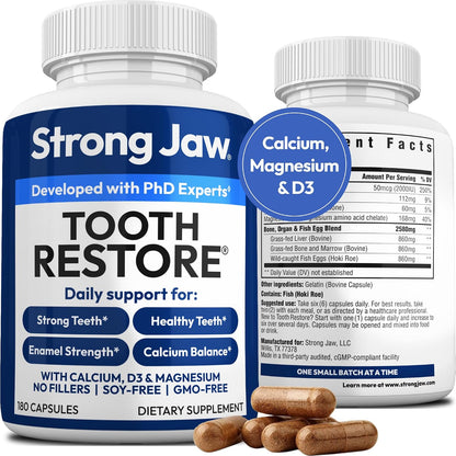 Strong Jaw Tooth Restore for Adults with Remineralising Gum Support - 180 Capsules