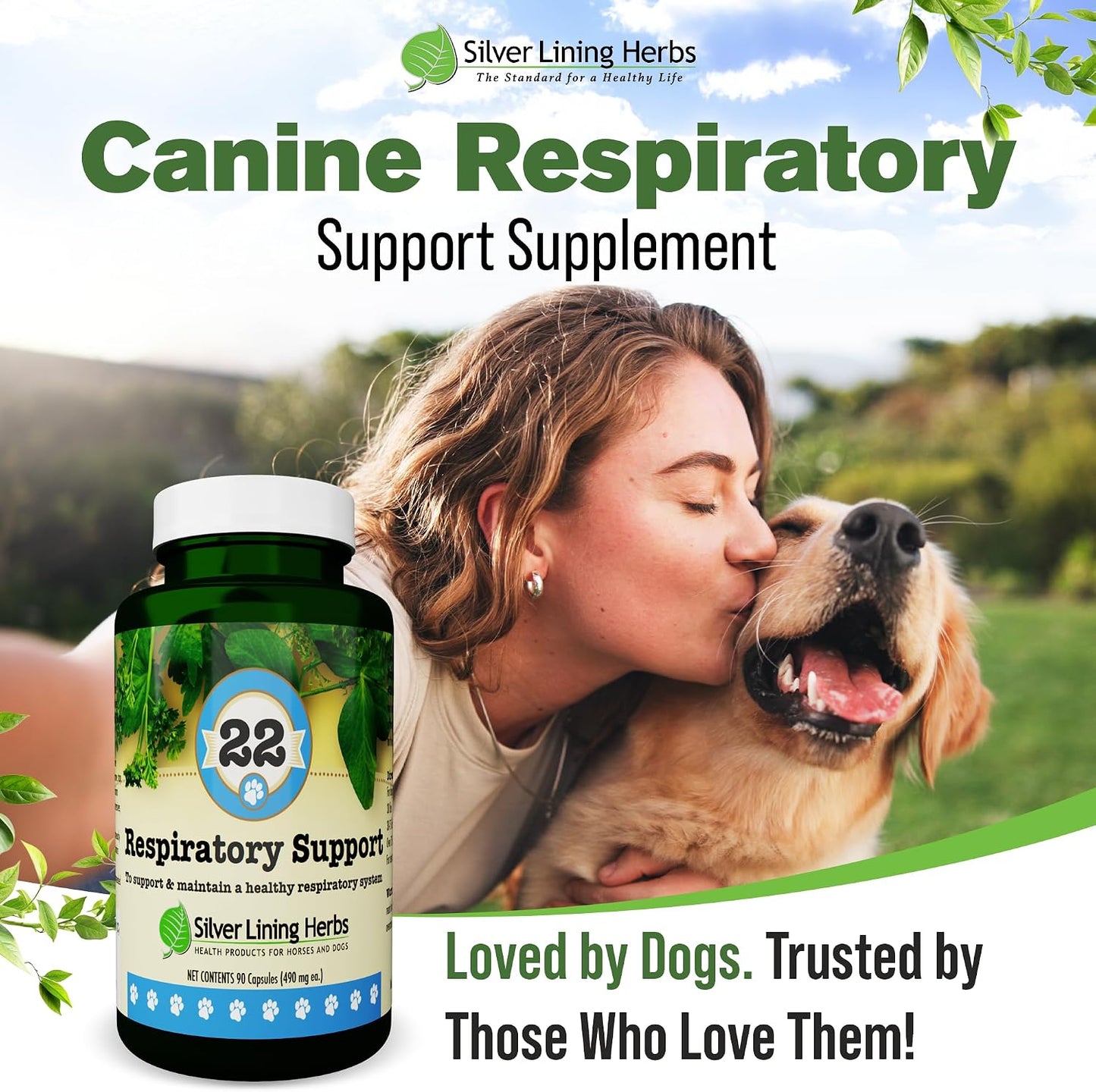 Silver Lining Herbs Dog Respiratory Support Capsules – Herbal Blend for Clear Breathing and Lung Health (90 Capsules) - görsel 6
