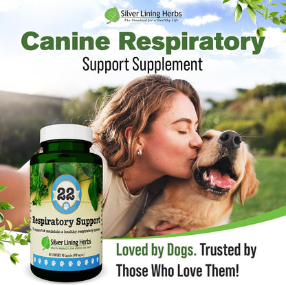 Silver Lining Herbs Dog Respiratory Support Capsules – Herbal Blend for Clear Breathing and Lung Health (90 Capsules)