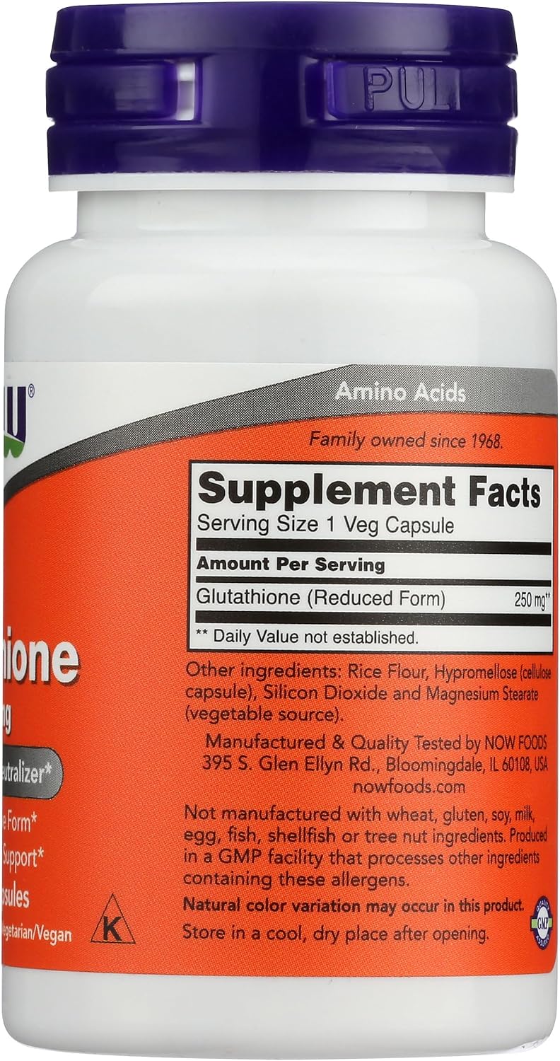 NOW Foods Glutathione 250 mg (60 Capsules) - görsel 7
