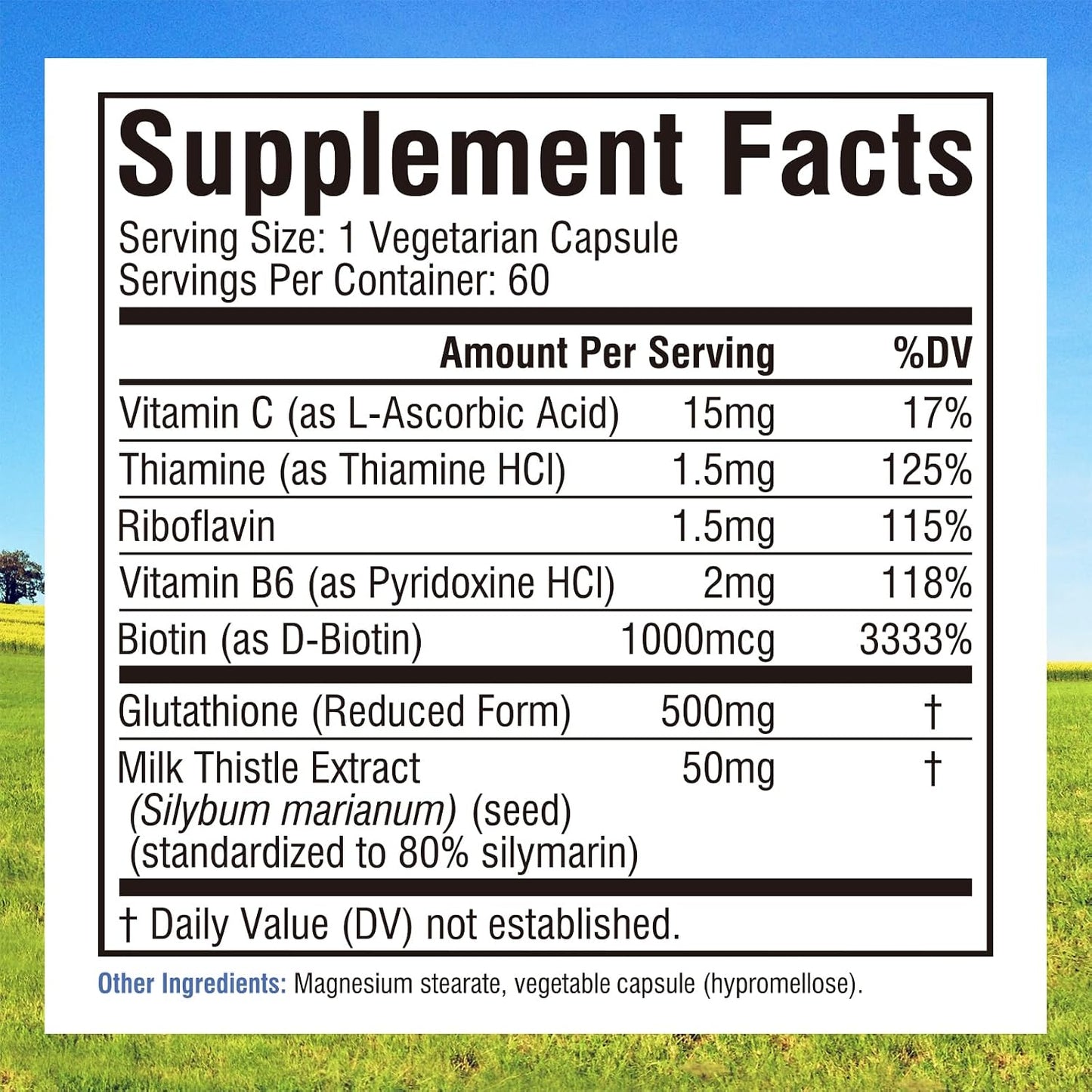 Innate Vitality Glutathione Supplement 500mg – Bioavailable Reduced Glutathione with Milk Thistle, Vitamin C, and B Complex - görsel 2