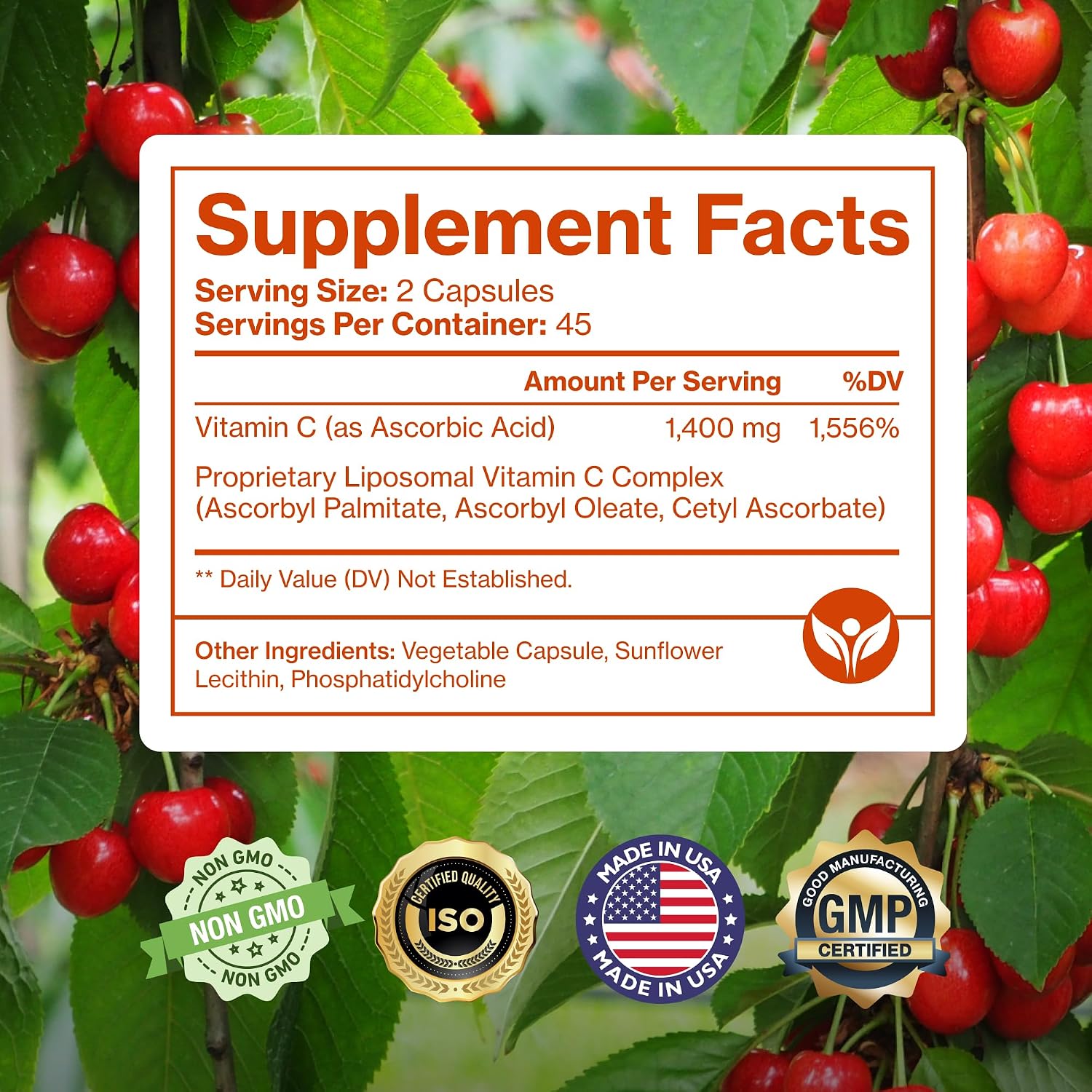 Pure Micronutrients Pure Liposomal Vitamin C - 1400mg Per Serving - 90 Capsules - görsel 5