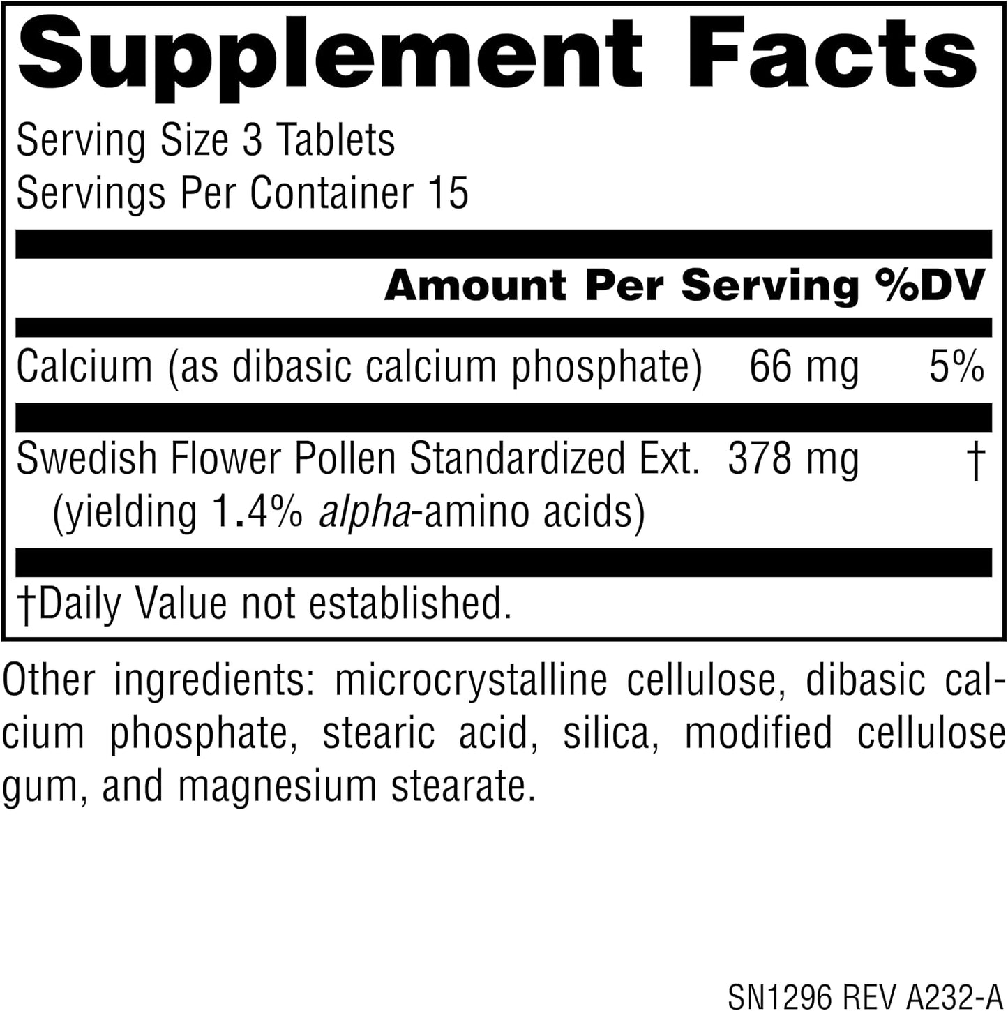 Source Naturals Swedish Flower Pollen Extract Supplement, Supports Prostate Function and Healthy Urine Flow - 45 Tablets - görsel 2