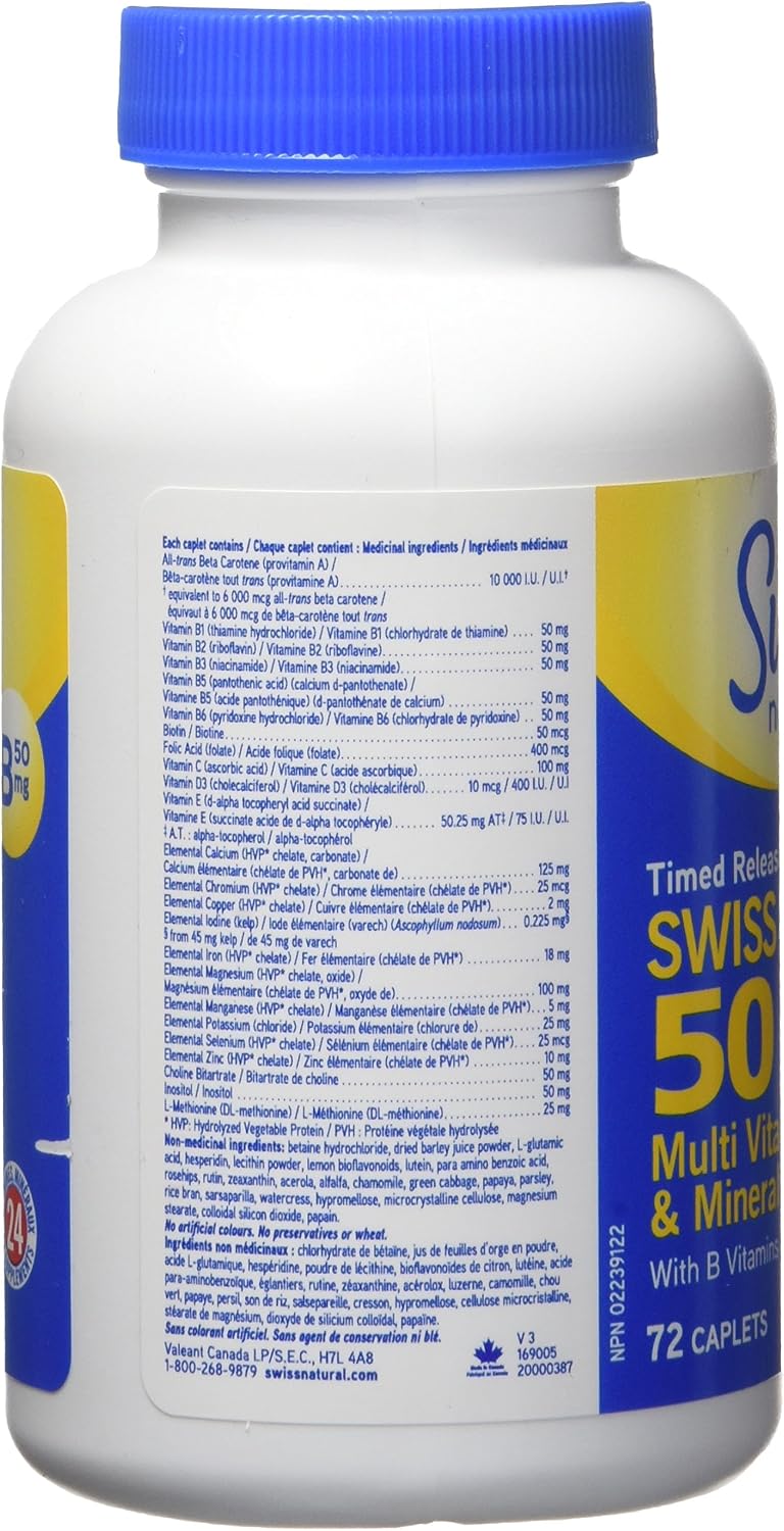 Swiss Natural Swiss One 50 Timed Release Multi Vitamin & Mineral with B Complex - görsel 4