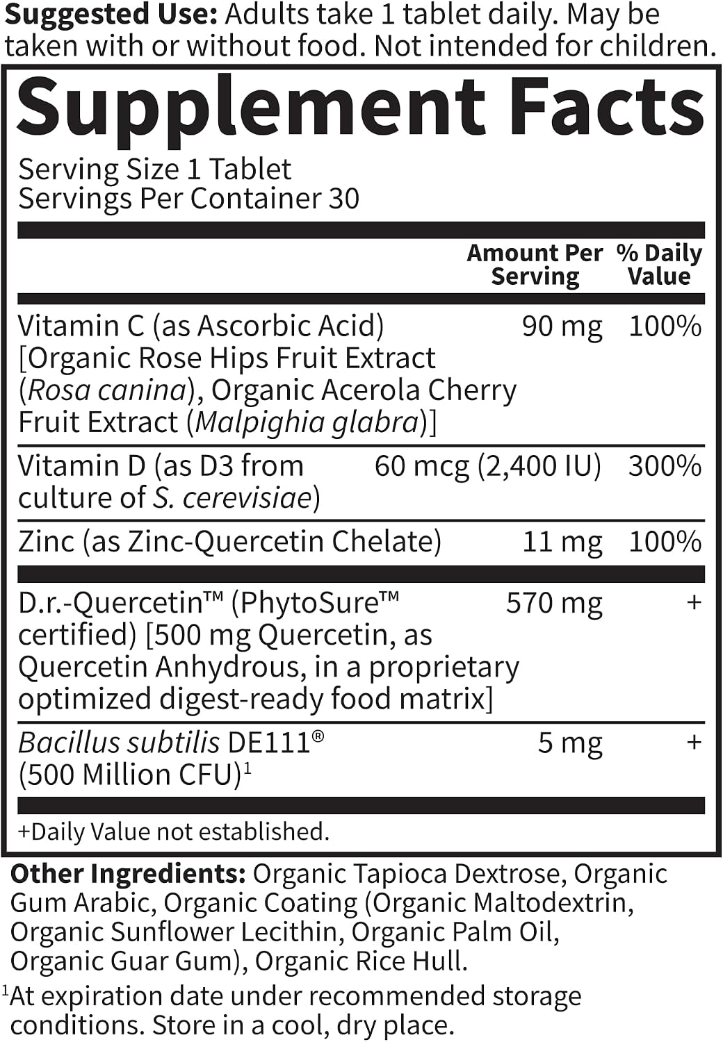 Garden of Life Dr. Formulated Quercetin Immune – Vitamin C, D & Probiotics – 30 Tablets - görsel 5