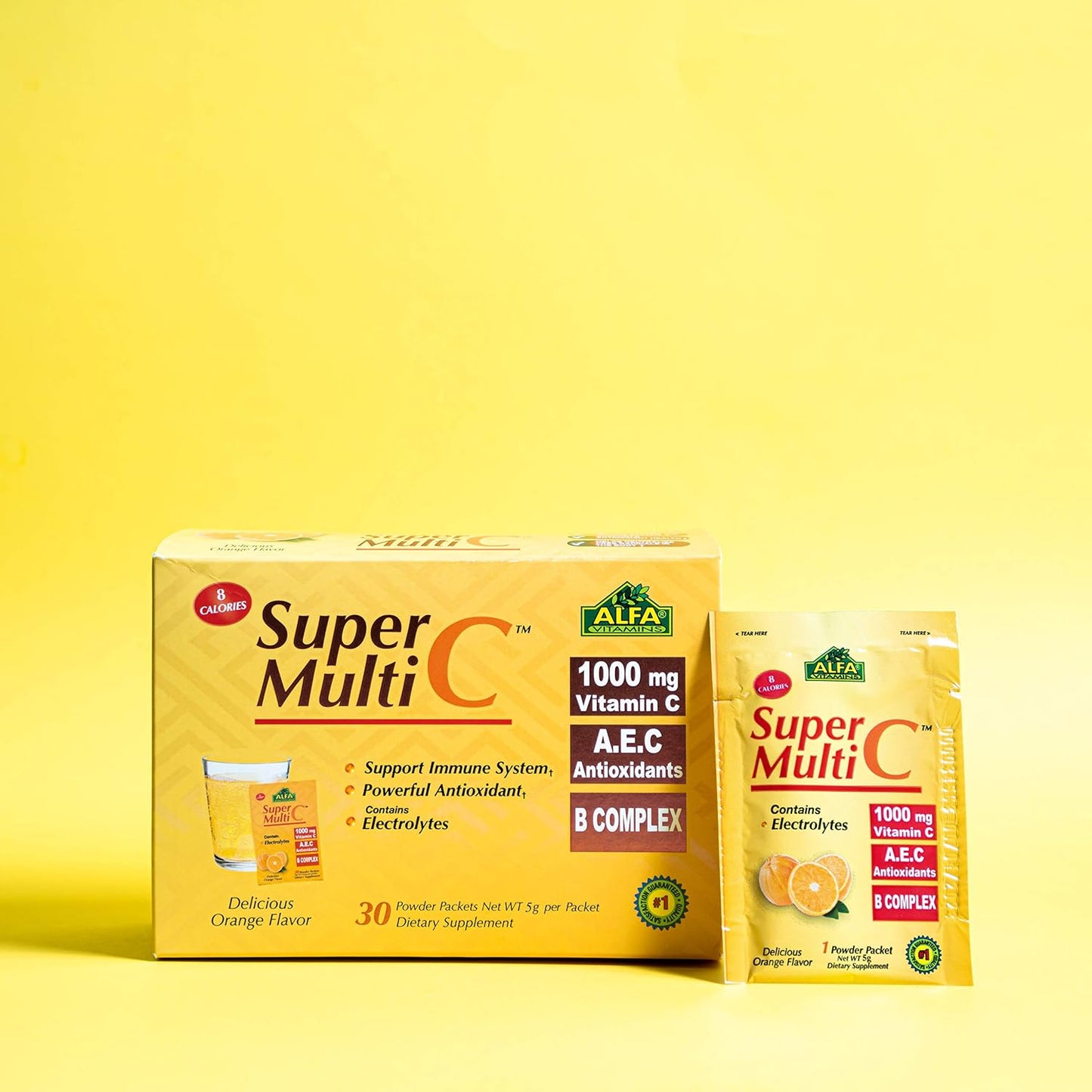 ALFA VITAMINS Super Multi C, Vitamin C Powder and Multivitamin Supplement Premium Quality Source of Nutrients, Minerals, Antioxidants & Electrolytes - 30 Sachets - görsel 2