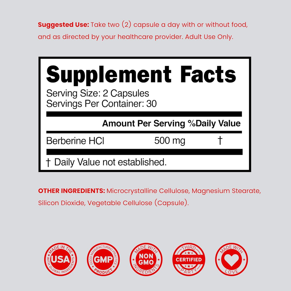 Dorado Nutrition Berberine Supplement 500mg – Digestive and Metabolic Support for Adults – 60 Vegan Capsules - görsel 6
